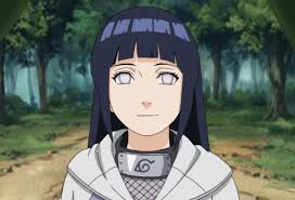 Close-up of Hinata Hyuga’s face with her Byakugan eyes and long dark hair, showing her calm and gentle expression – kunoichi from the Naruto anime series.
