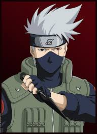 Close-up of Kakashi Hatake's face with his Leaf Village headband covering his left eye and mask over his mouth – iconic ninja from the Naruto anime series