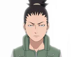 Close-up of Shikamaru Nara’s face with his spiky ponytail, relaxed eyes, and a bored expression – tactical genius from the Naruto anime series